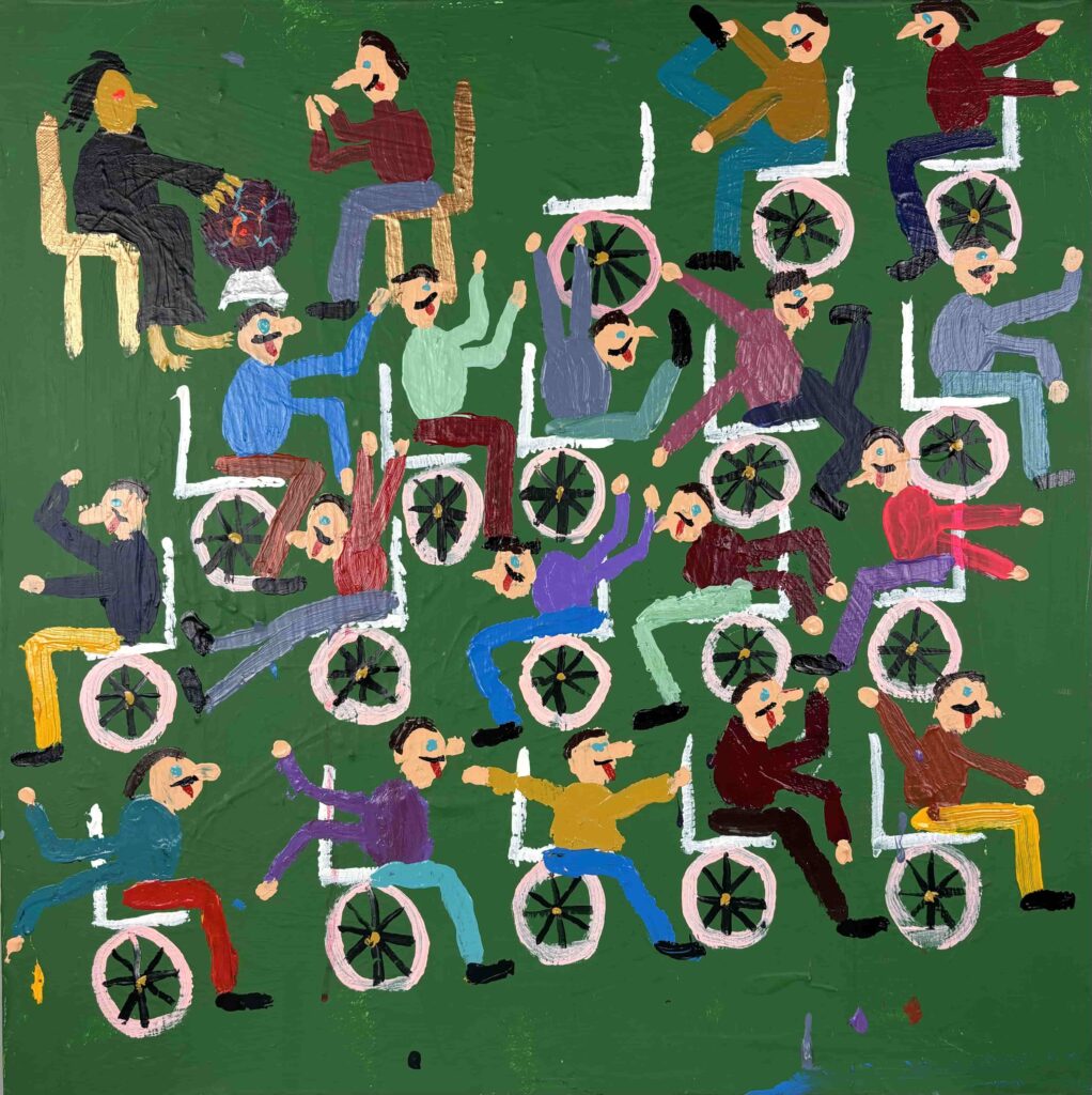 Figurer i kørestole.